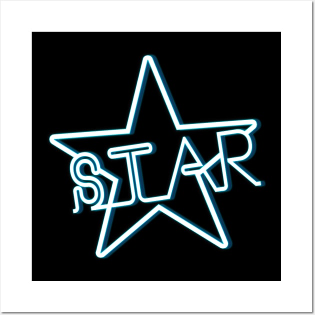 Neon star Wall Art by Kiboune